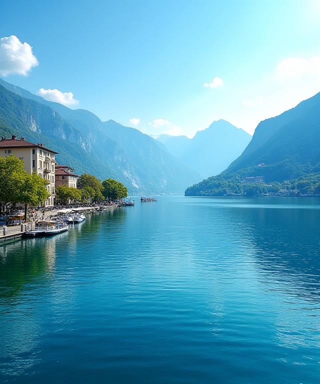 The scenic lakefront of Lugano, Switzerland, reflecting our local presence.
